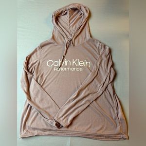 Calvin Klein performance hoodie blush pink light weight